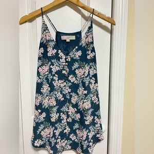 LOFT Covered Button Strappy Top Size Small